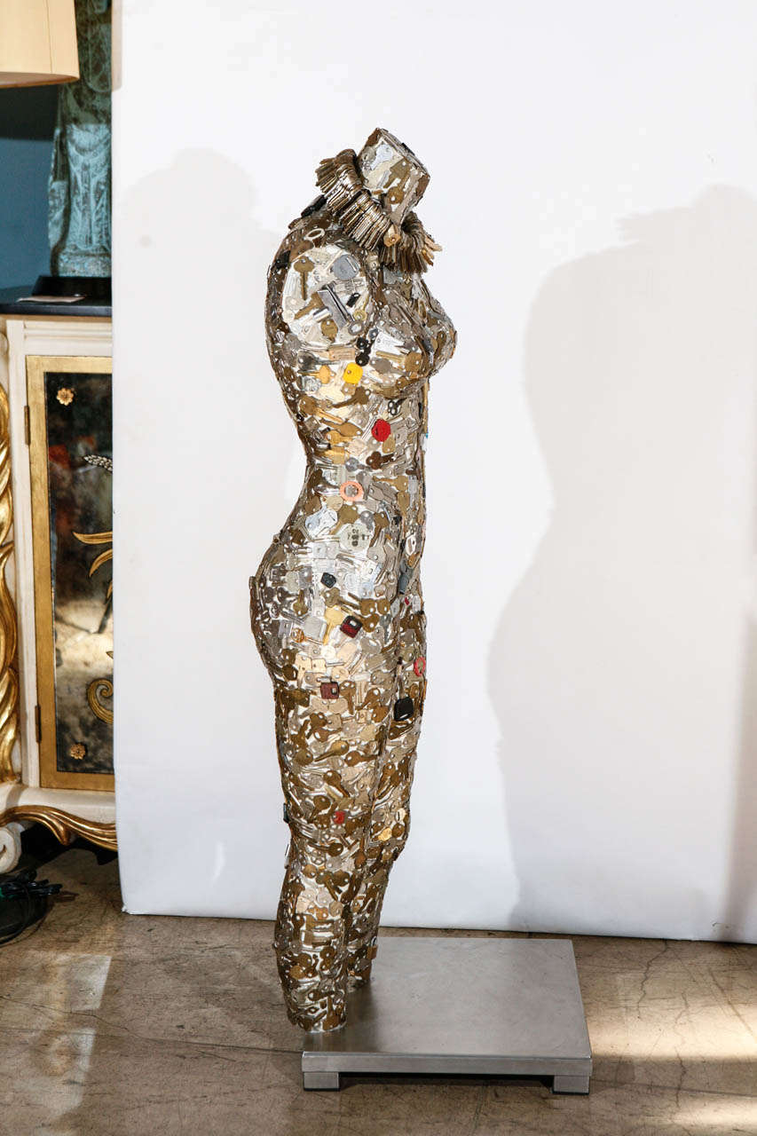 Modern Tall Form Woman Mannequin Key Sculpture