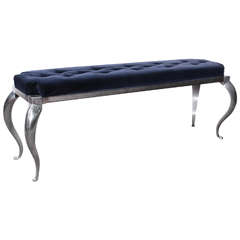 Vintage Elegant French upholstered bench -Rene Prou 1935