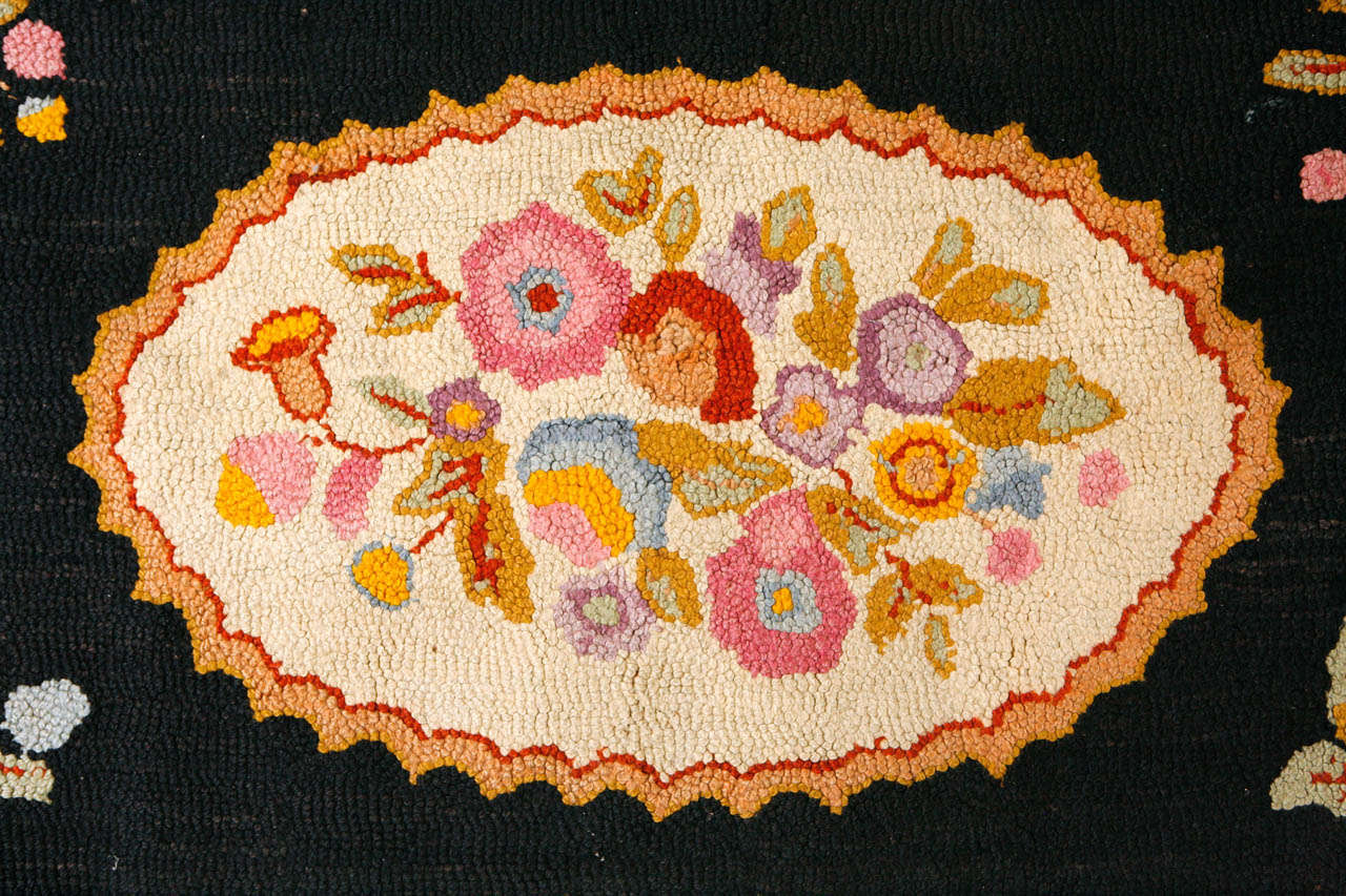 XIXe siècle Tapis crocheté américain du 19e siècle en vente