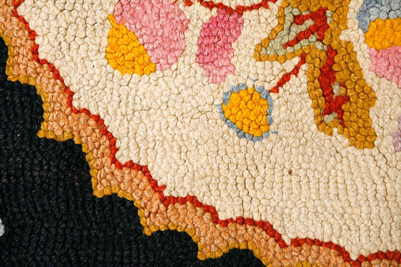 Tapis crocheté américain du 19e siècle en vente 1