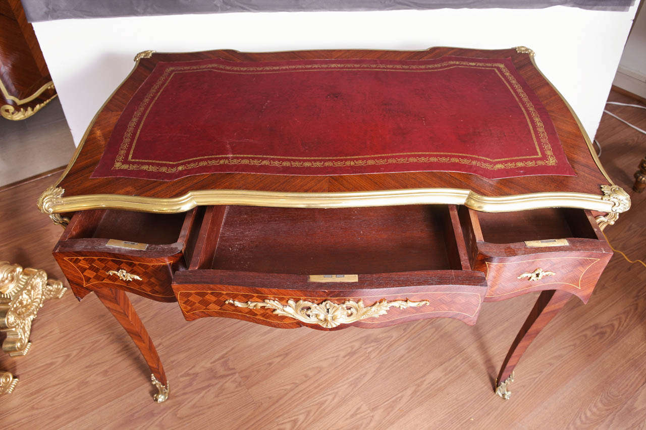 Wood 19th Century French Rosewood and Kingwood Writing Desk