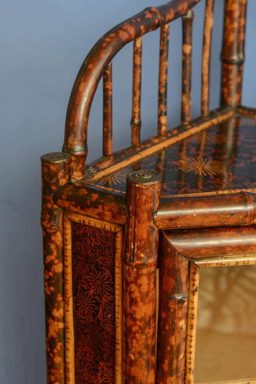 19th Century English Bamboo Corner Cabinet 7