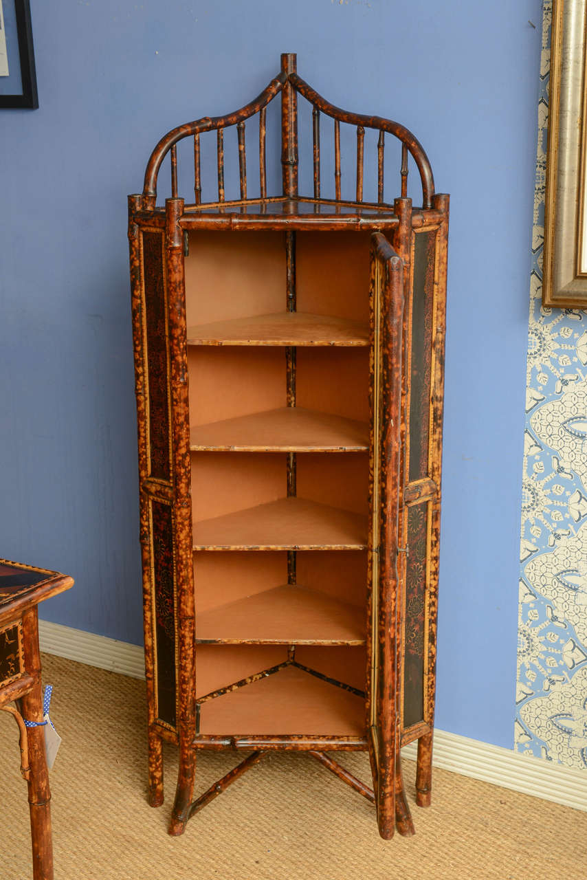 19th Century English Bamboo Corner Cabinet at 1stdibs