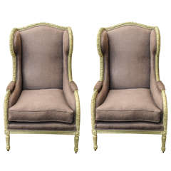 A Pair of 19th Century Louis Seize French Bergeres