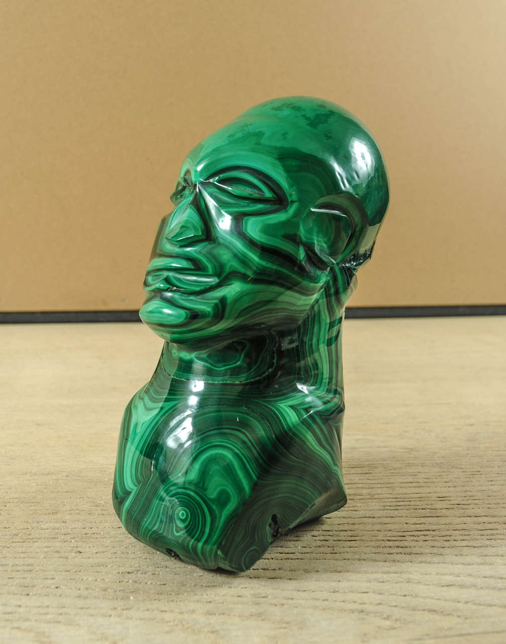 African Malachite Sculpture For Sale 1
