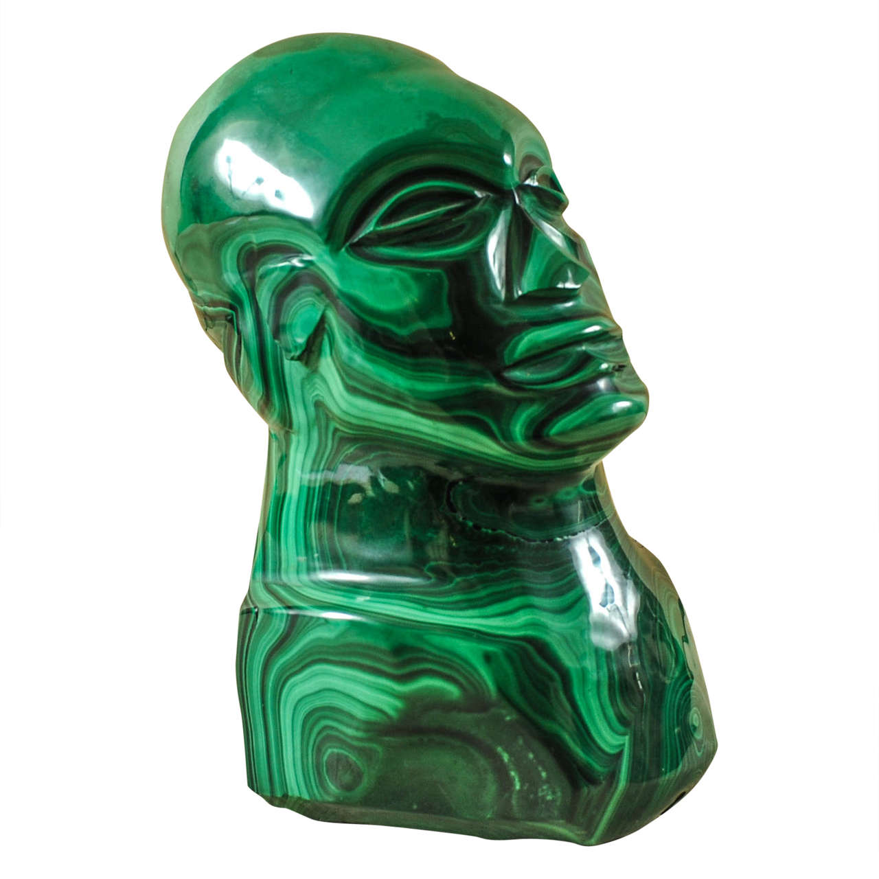 African Malachite Sculpture For Sale