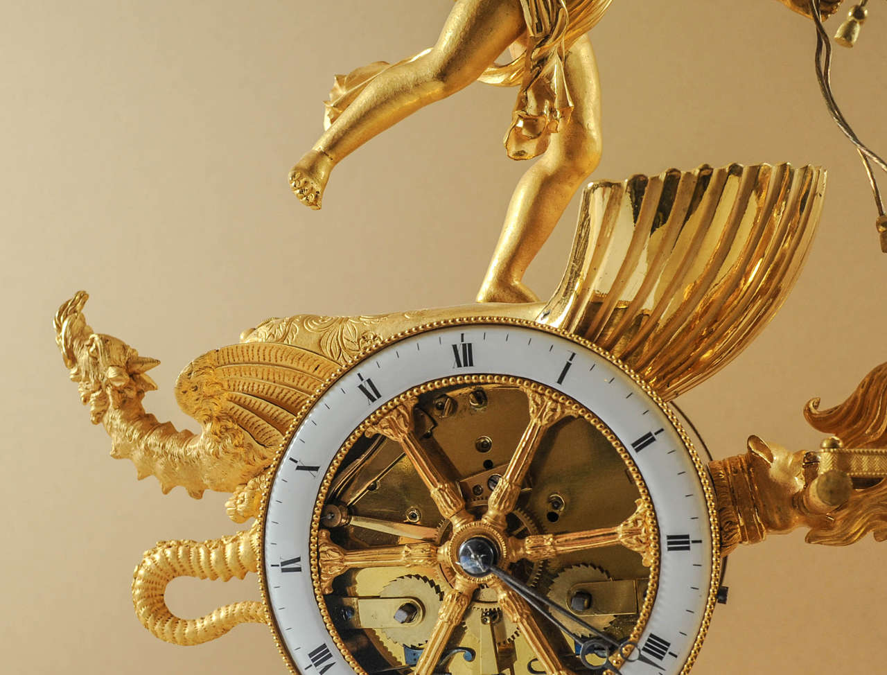 French Empire Ormolu Mantel Clock For Sale