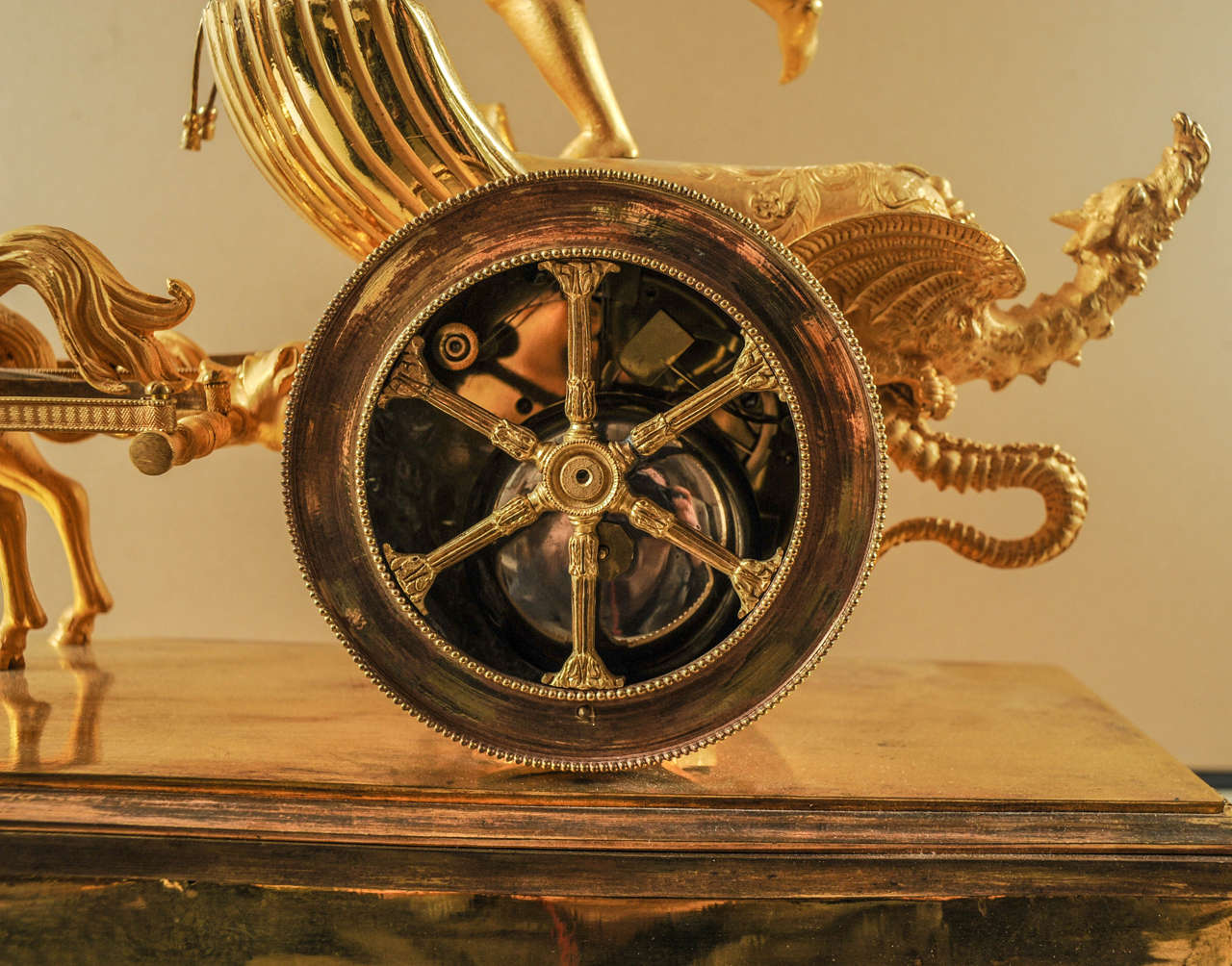 Empire Ormolu Mantel Clock For Sale 4