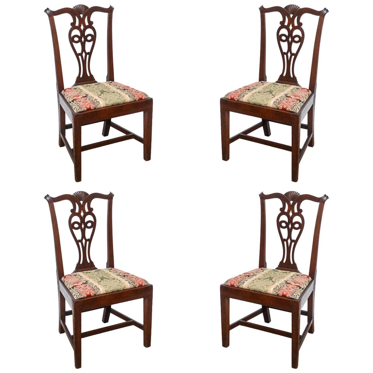 Set of Four George III Period Side Chairs, circa 1810-1830