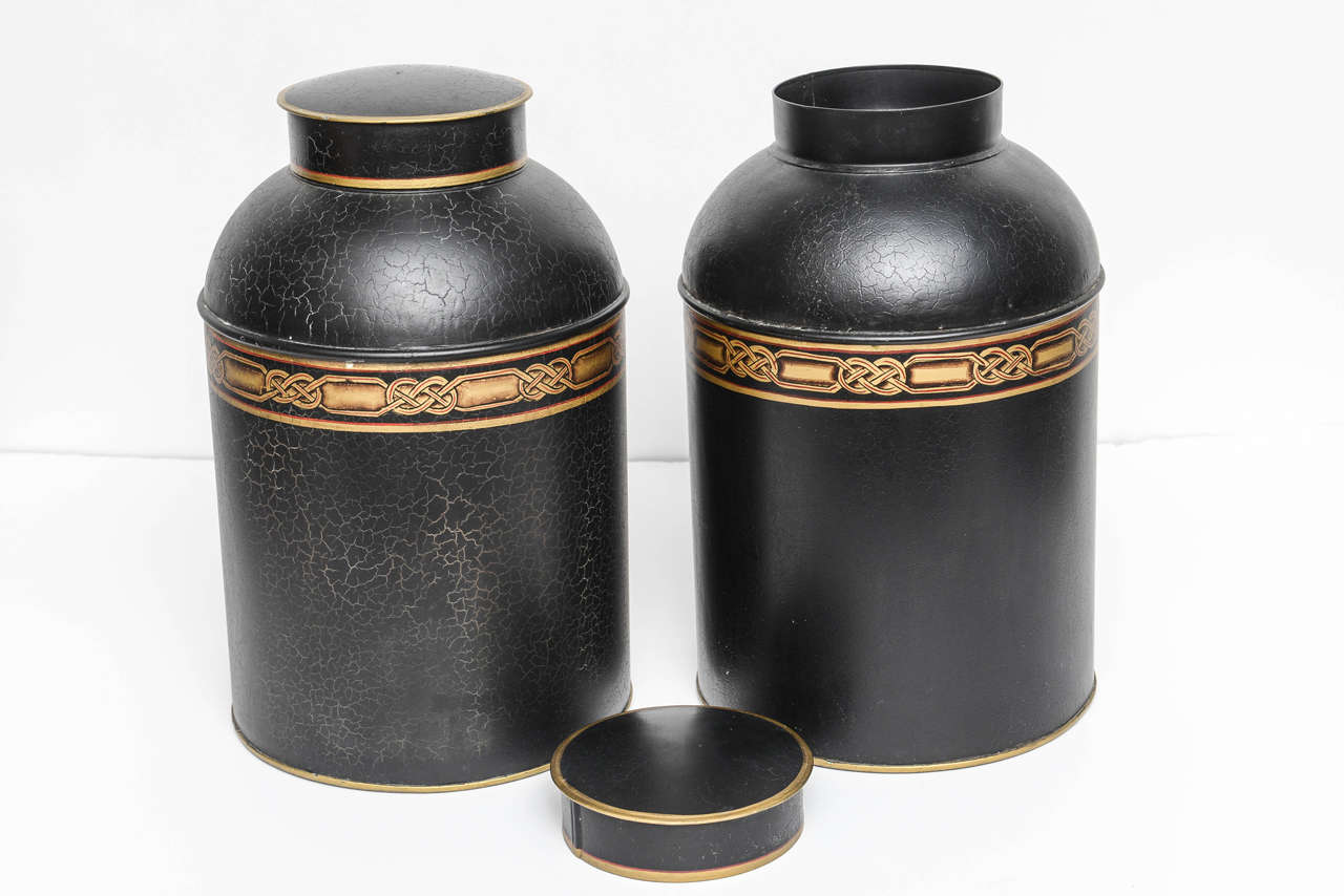 Pair of Canisters with Lids, 20th Century For Sale 4