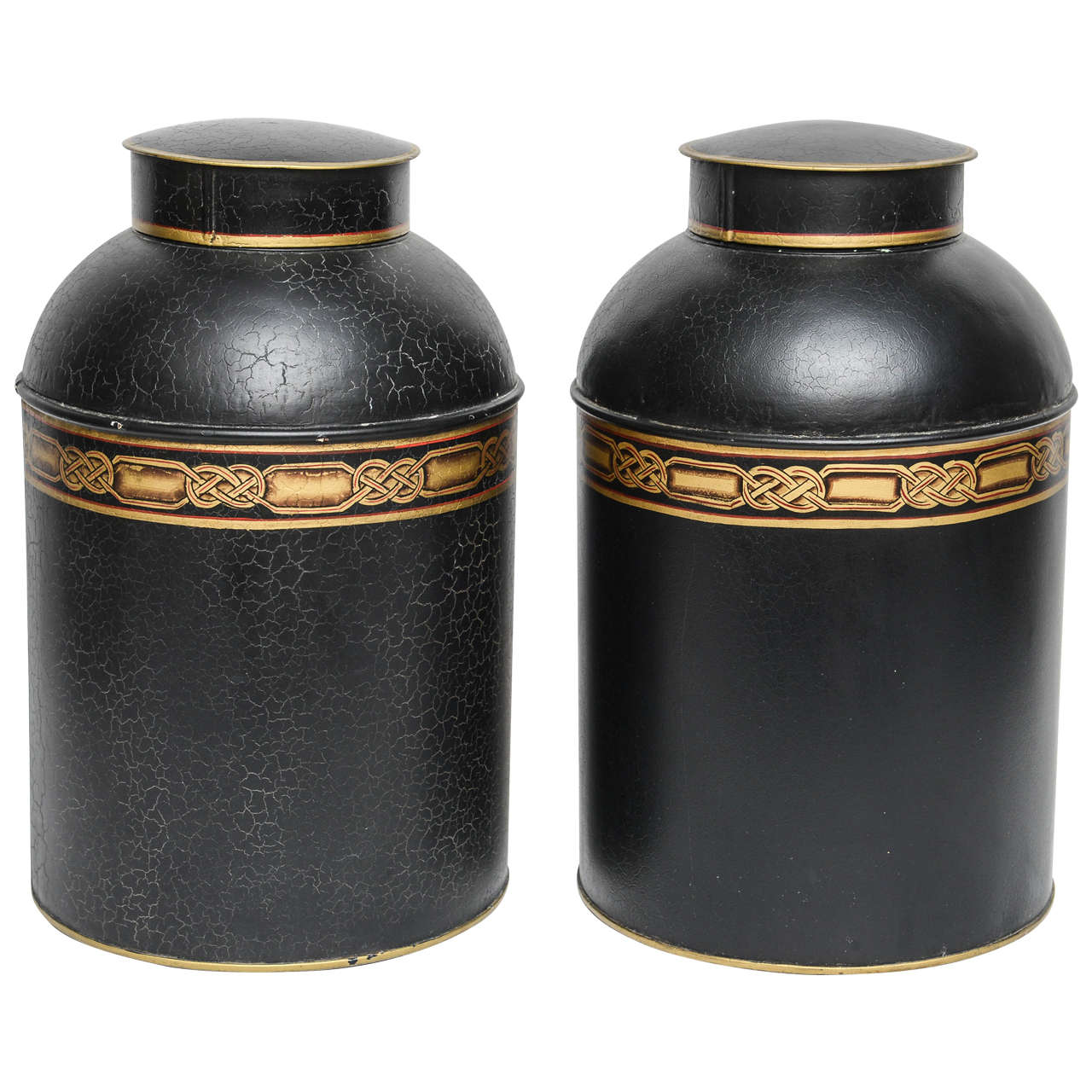 Pair of Canisters with Lids, 20th Century For Sale