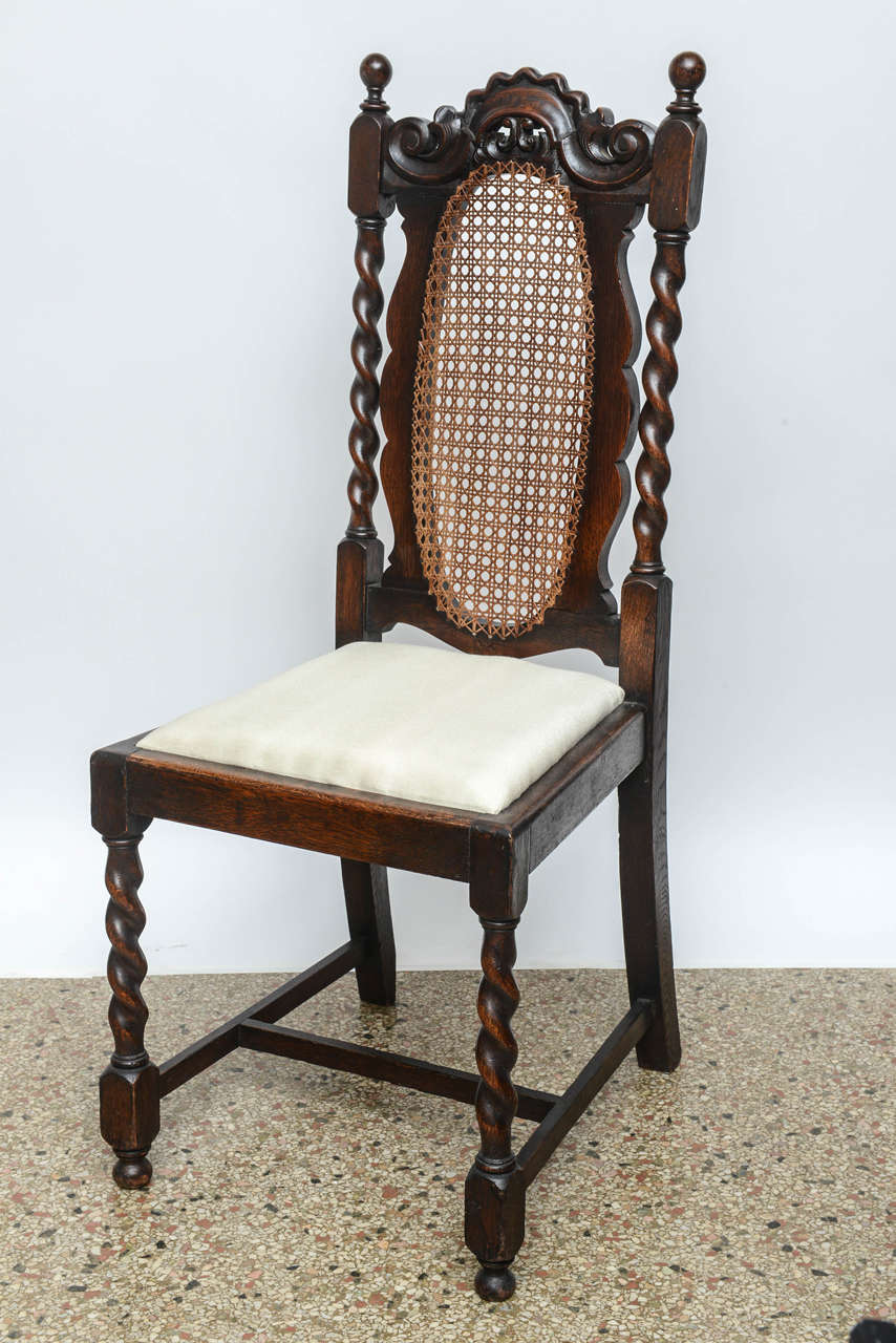 Set of Four English Barley Twist Side Chairs, 19th Century In Good Condition For Sale In West Palm Beach, FL