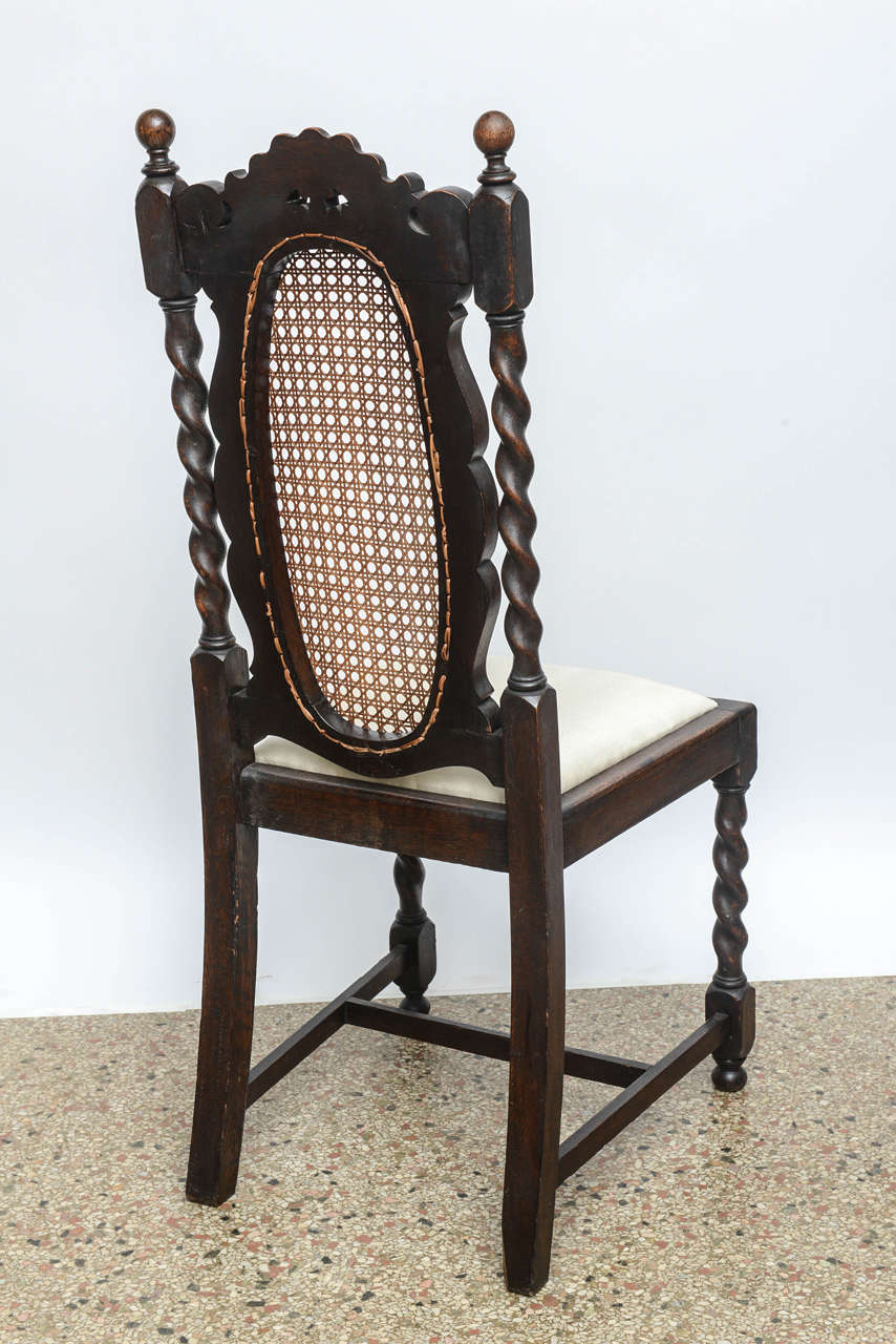 Set of Four English Barley Twist Side Chairs, 19th Century For Sale 1