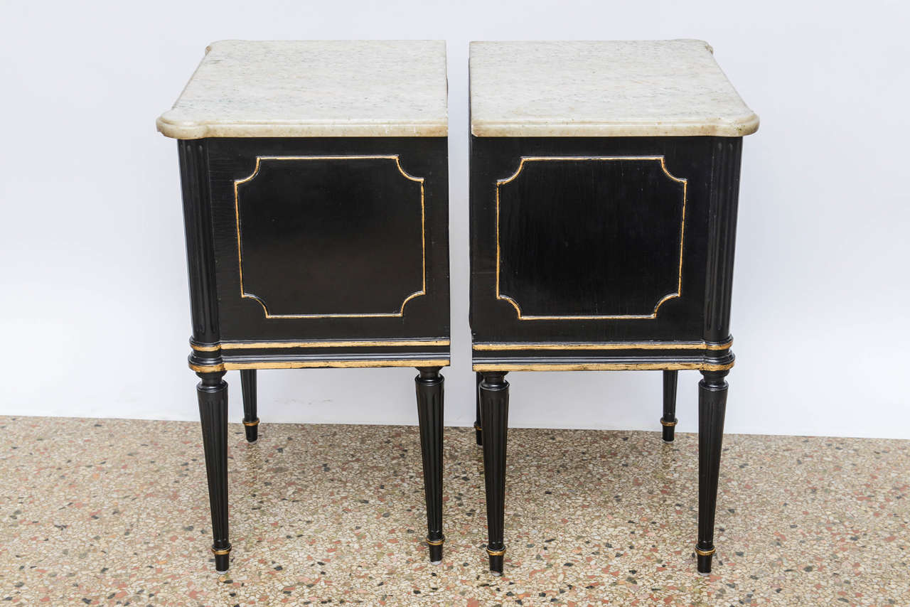 Pair of Maison Jensen Commodes with Marble Tops, 20th Century For Sale 3