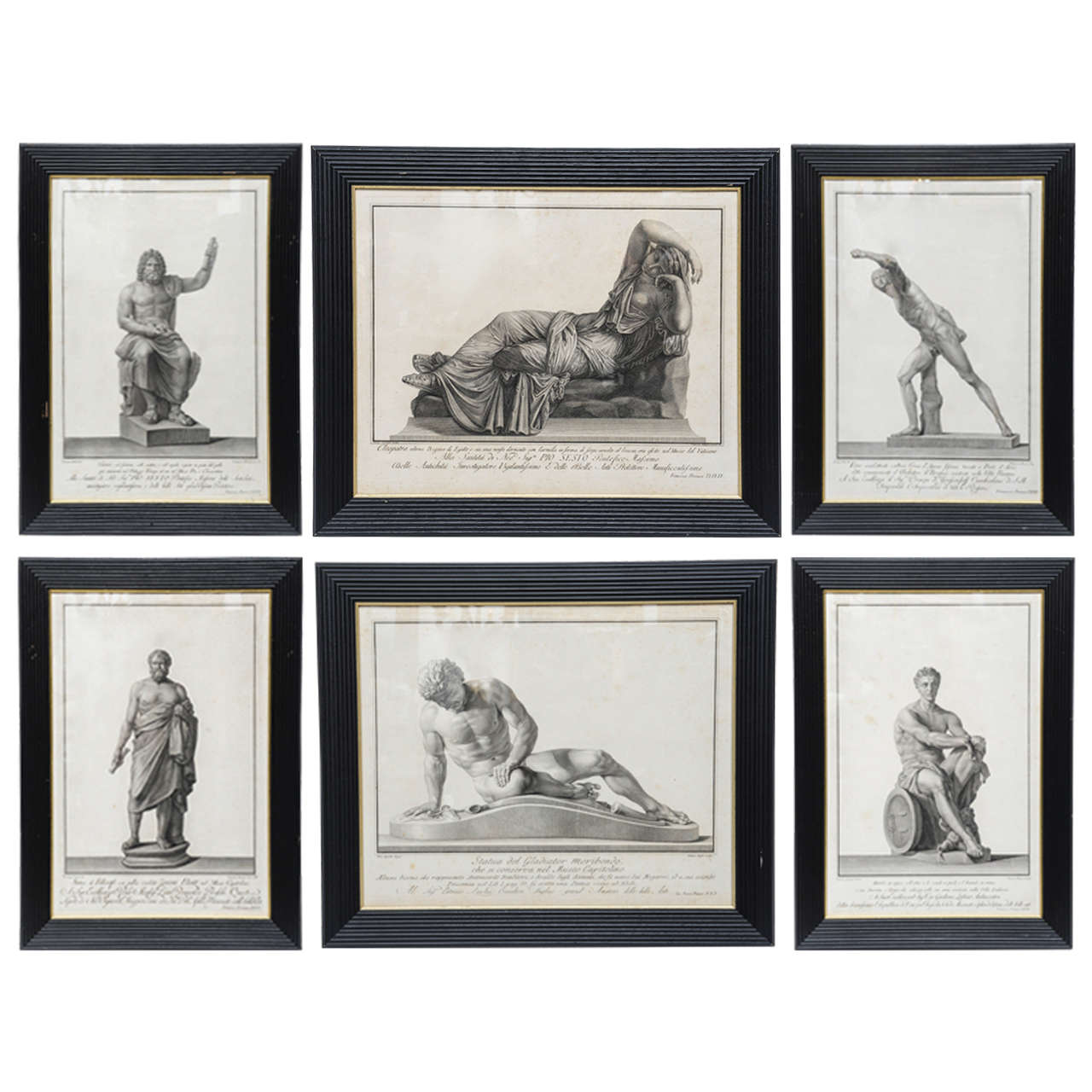 Set of Six Piranese Lithographs, 19th Century