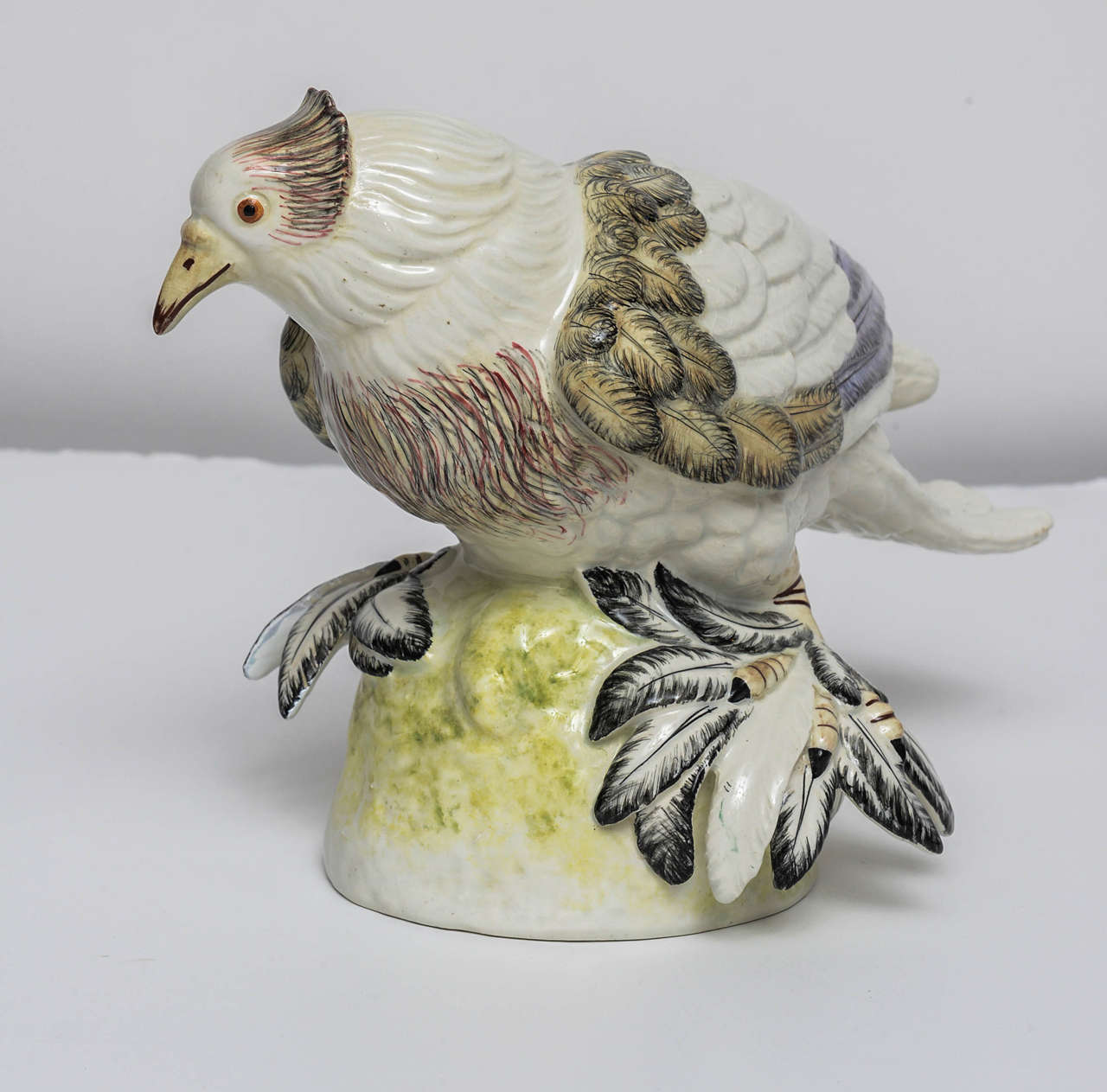 Rare, Early Mottahedeh Porcelain Bird, Early 20th Century In Good Condition For Sale In West Palm Beach, FL