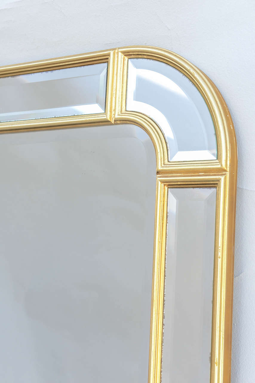 Oversized Giltwood Mirror with Mirrored Relief Border 2