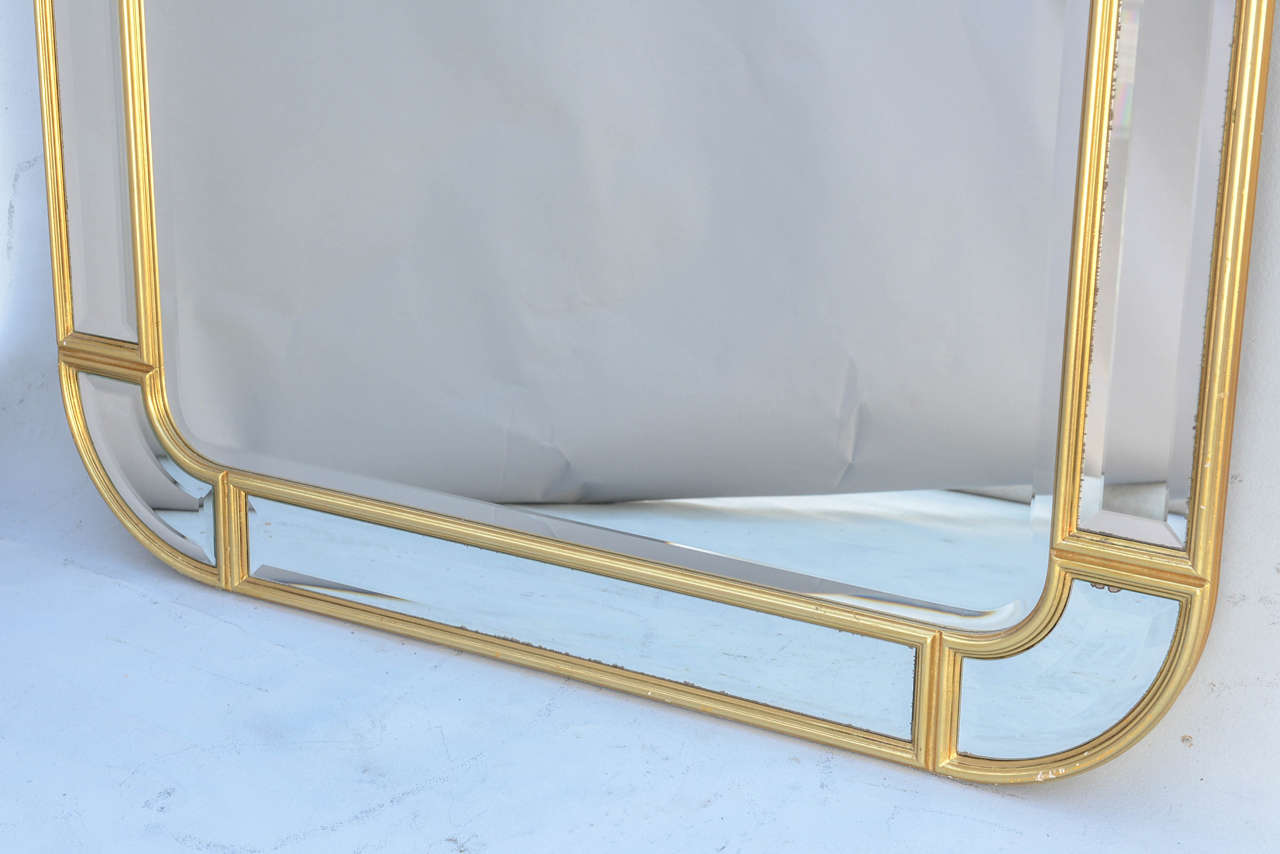 Oversized Giltwood Mirror with Mirrored Relief Border 3