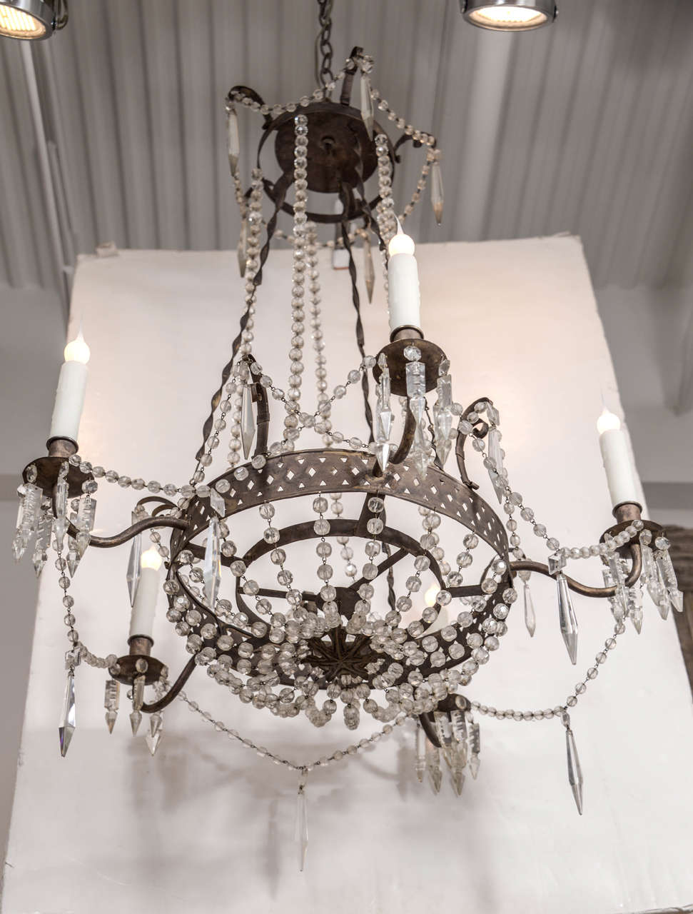 Tôle and Crystal Chandelier 1