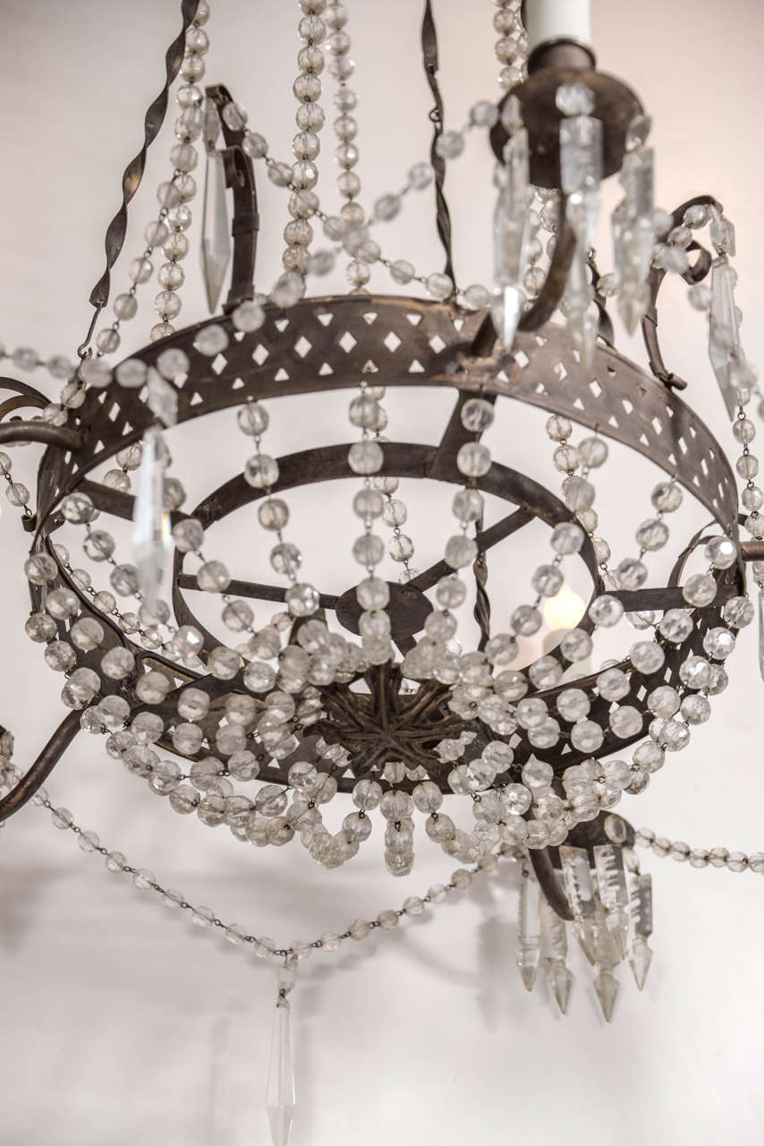 Tôle and Crystal Chandelier 2