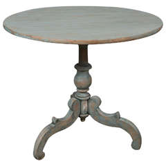 19th Century Blue Painted Swedish Pedestal Table