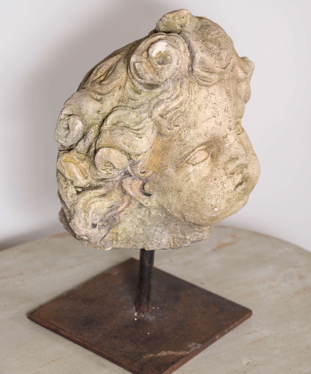 Cast Stone 19th Century Italian Cherub Bust