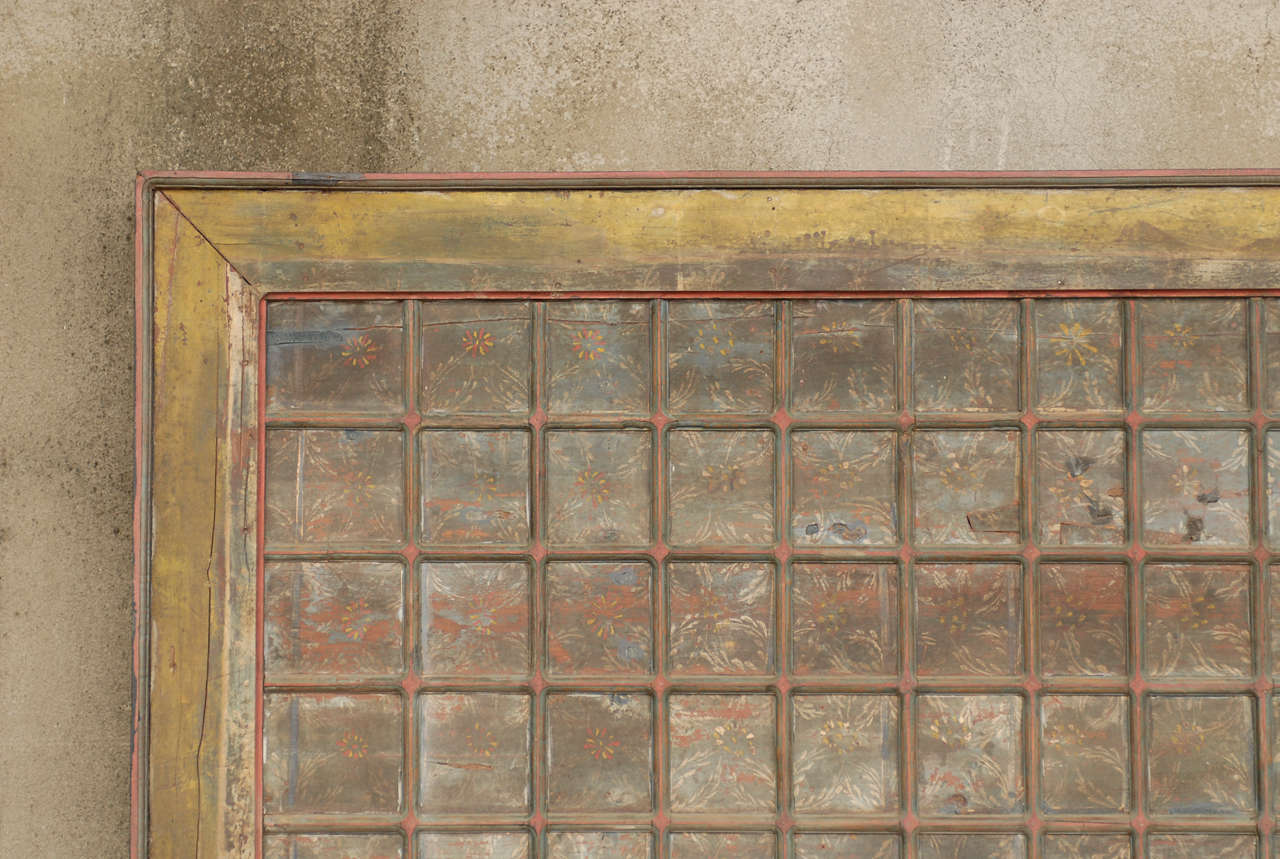 Early 20th Century Painted Wood Ceiling Panel 5