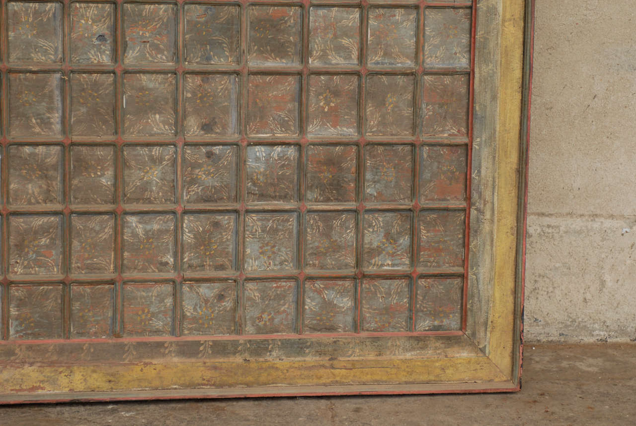 Early 20th Century Painted Wood Ceiling Panel In Good Condition In Atlanta, GA