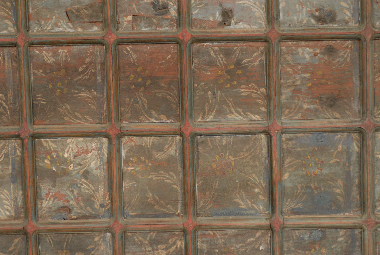 Early 20th Century Painted Wood Ceiling Panel 3