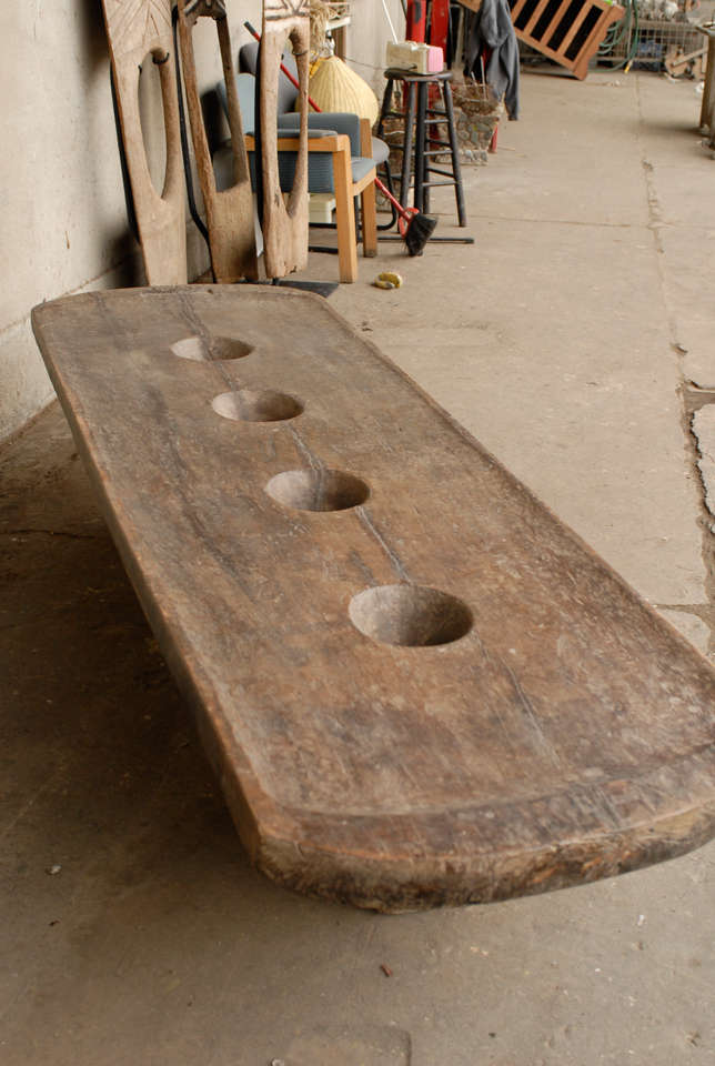 Tribal Naga Mid-20th Century Grain Grinding Table from North East India