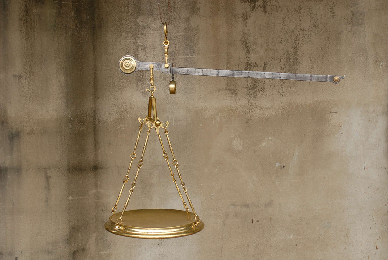 A Large European Hanging Balance Scale at 1stdibs