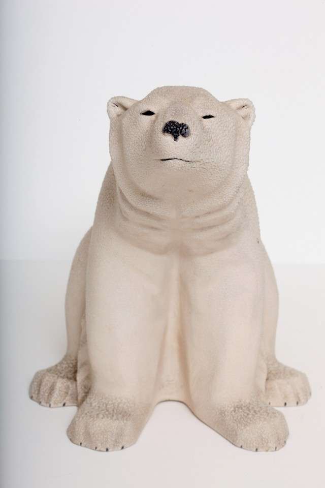 French Large-Scale Sevres Earthenware Polar Bear, Design Attributed to Francois Pompon