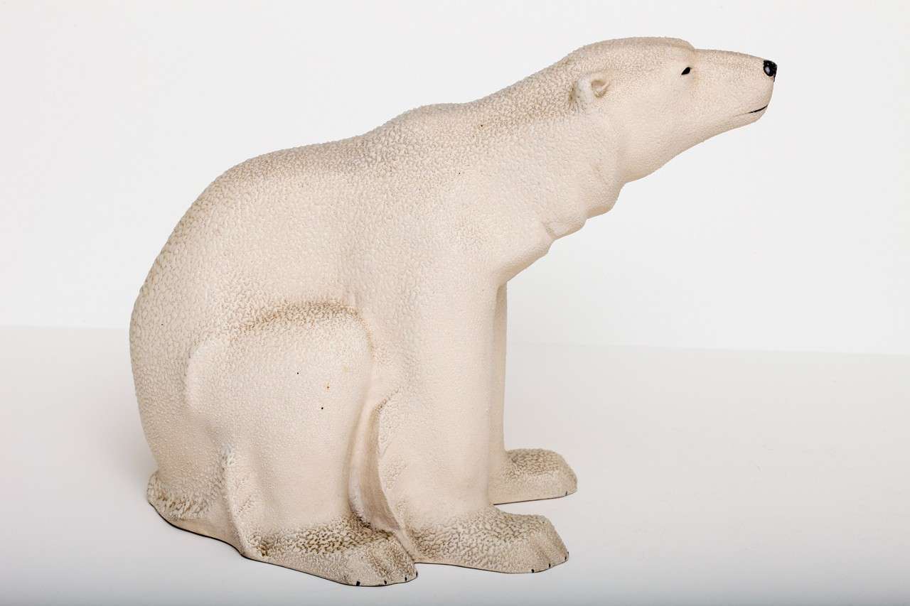 Large-Scale Sevres Earthenware Polar Bear, Design Attributed to Francois Pompon In Excellent Condition In New York, NY