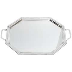 Large Silver-Plate Art Deco Serving Tray by Walker & Hall