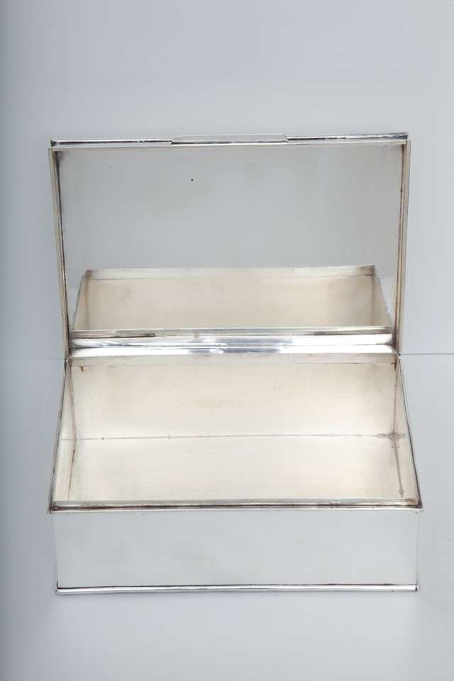 Silver Plate Modern Oversized Handmade Silver-Plate Boxes For Sale