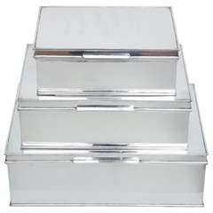 Modern Oversized Handmade Silver-Plate Boxes