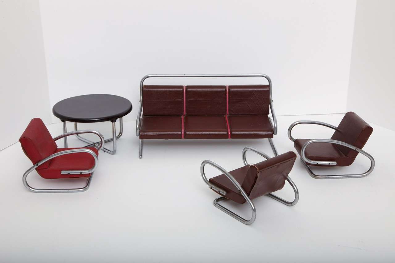 Art Deco Rare Jindrich Halabala Miniature Salesman Sample Furniture