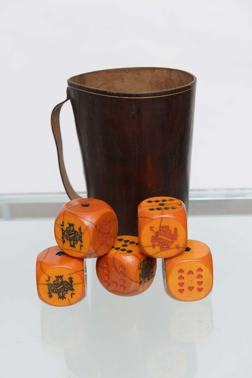 Mid-20th Century Italian Poker Dice Set