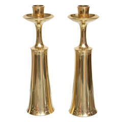 Vintage Pair of Brass Candle Stick by Dansk