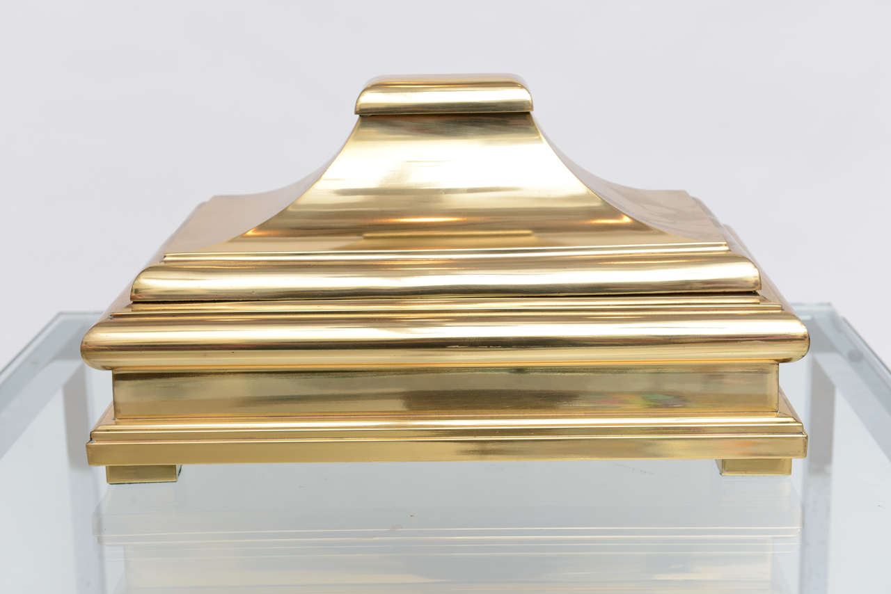 Stylized brass box by Chapman of Massachusetts.