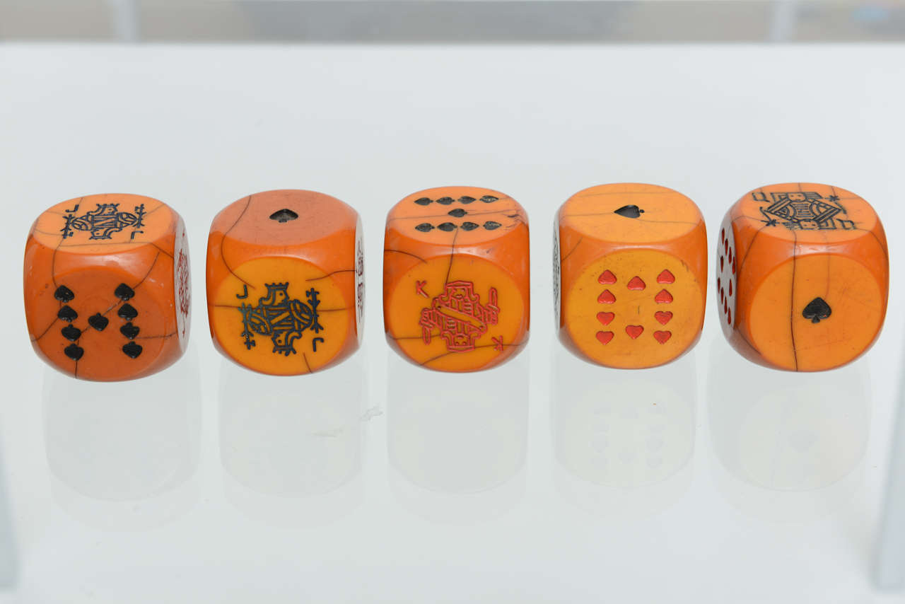 Italian Poker Dice Set at 1stDibs italian dice game, antique poker dice