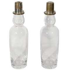 Pair of vintage cut-crystal liquor decanters