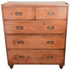 19th Century Mahogany Campaign Chest of Drawers 12