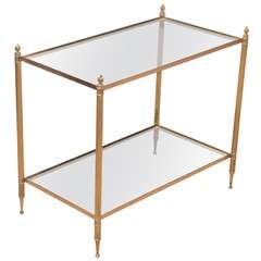1930
s Bagues Style Brass Two-Tier Side Table
