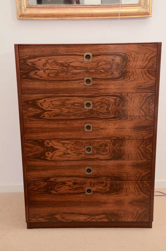 1970s English Rosewood Chest of Drawers by Heal's In Excellent Condition In East Hampton, NY