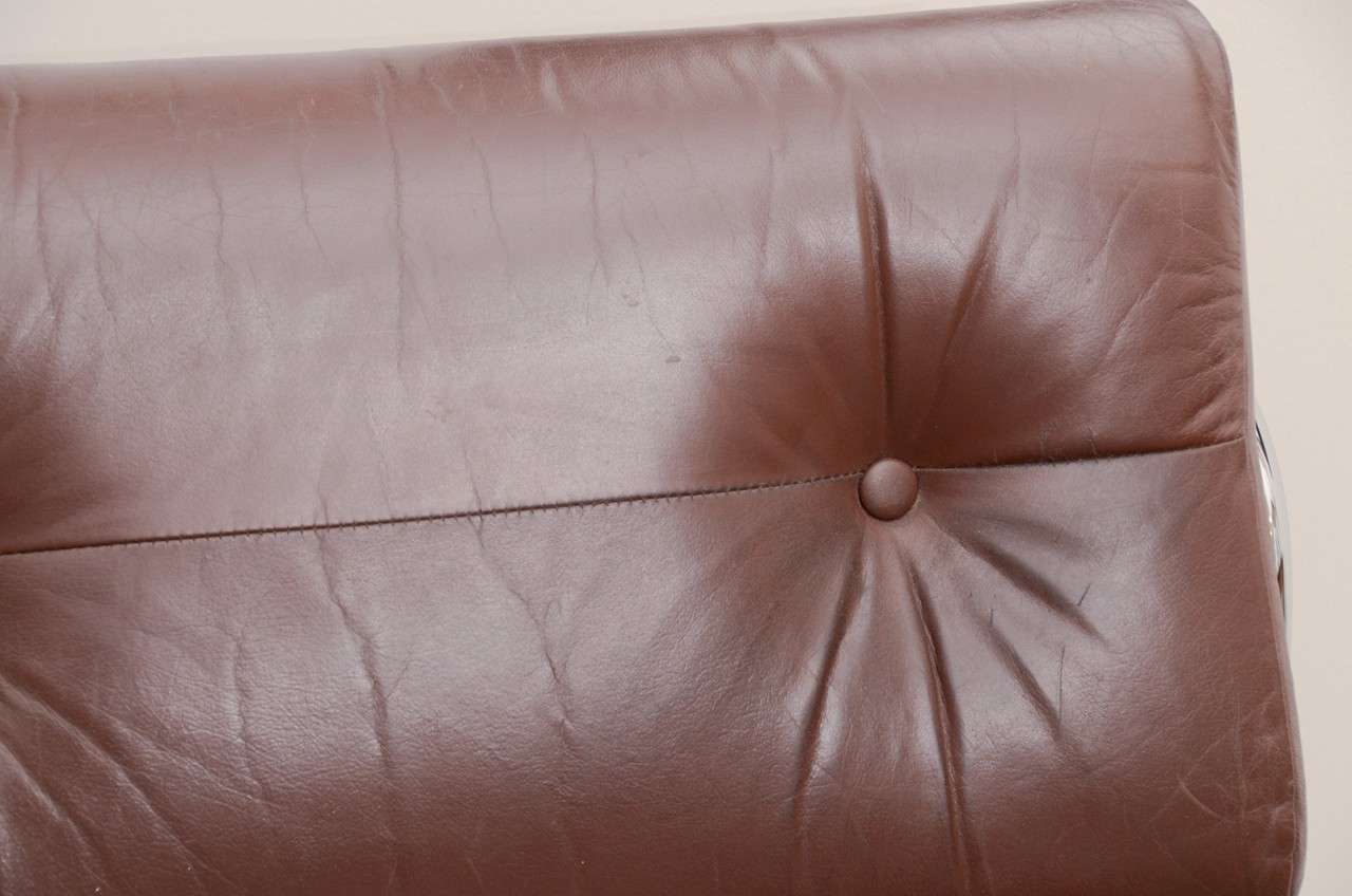 English 1960's Pieff Leather and Chrome Chair