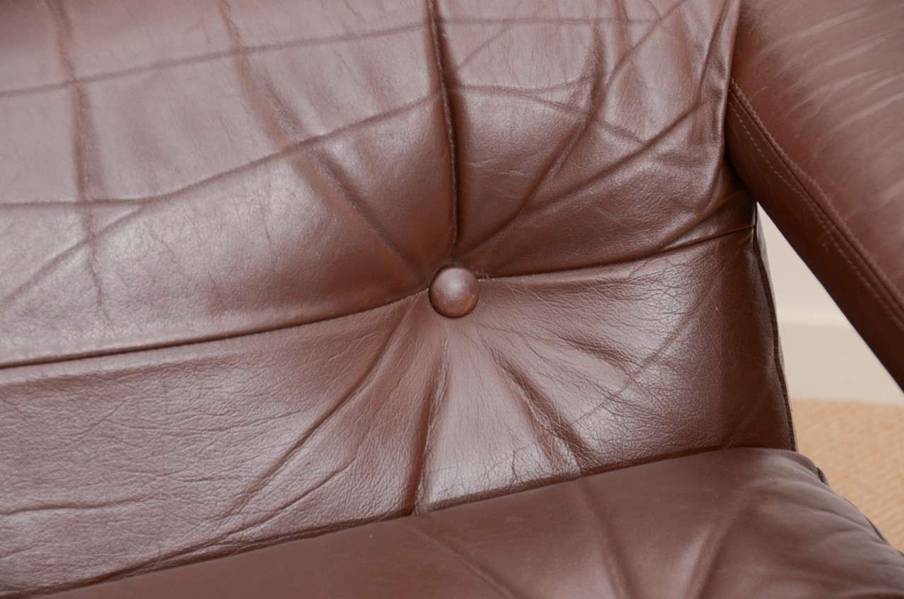 1960's Pieff Leather and Chrome Chair In Excellent Condition In East Hampton, NY