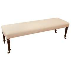 19th Century 60" Upholstered Bench