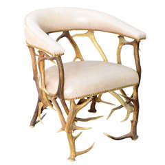 Antique Well Proportioned, Rare Antler Armchair
