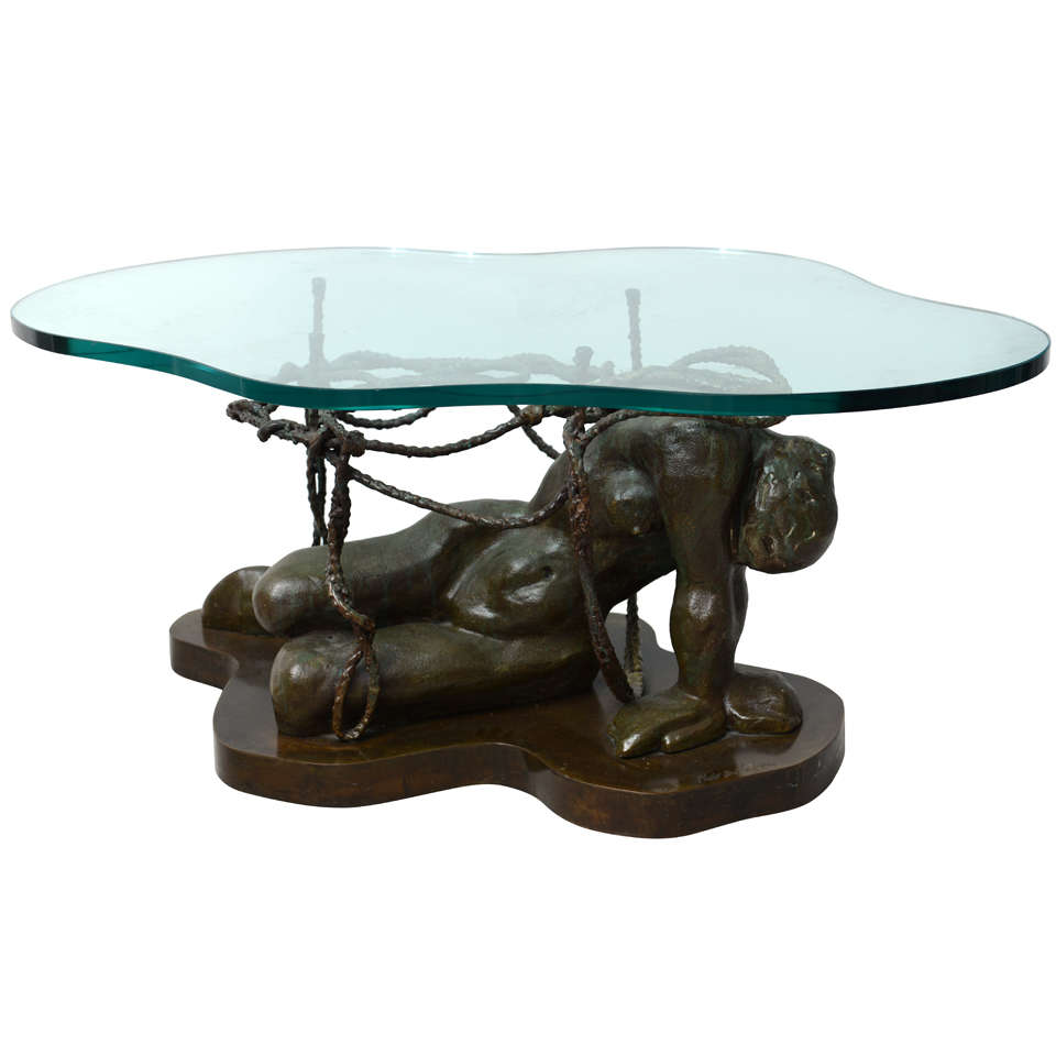 Rare Bronze Laverne Figural Table
